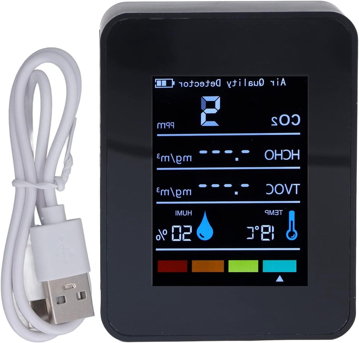 Luchtkwaliteitsmeter - CO2 meter voor realtime detectie van de omgeving - Wit