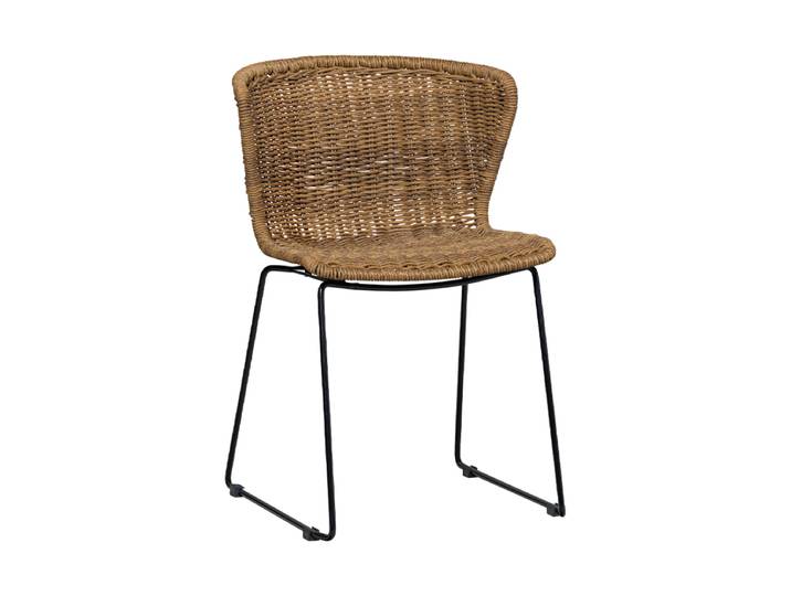 Hochwertiger In-/Outdoor Stuhl „Wings“, Rattan Natural / Schwarz De Eekhoorn