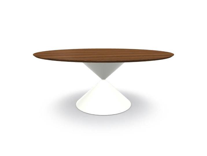 MIDJ table ronde CLESSIDRA Ø 180 cm (Cat. LI2 - Plateau plaqué et piètement en métal)