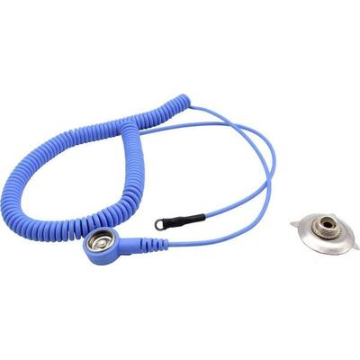 Quadrios ESD-Erdungskabel 1.80m Klemme, Druckknopf 10 mm, Ringkabelschuhanschluss
