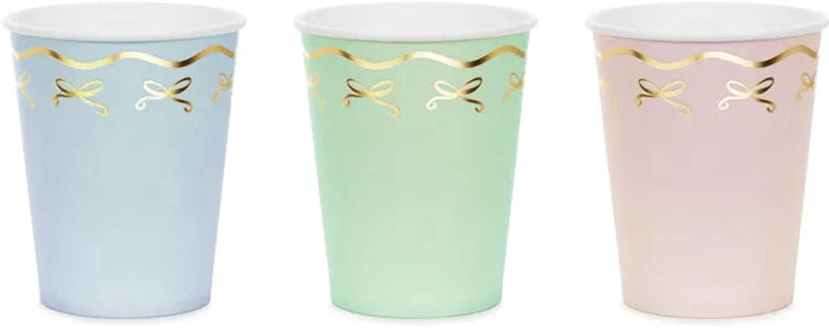 Party Deco Bow Tie Cups Mix Colors 220 ml