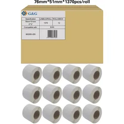 G&G, Etikettenrolle, Toner kompatibel mit Zebra 800283-205 (76 mm)