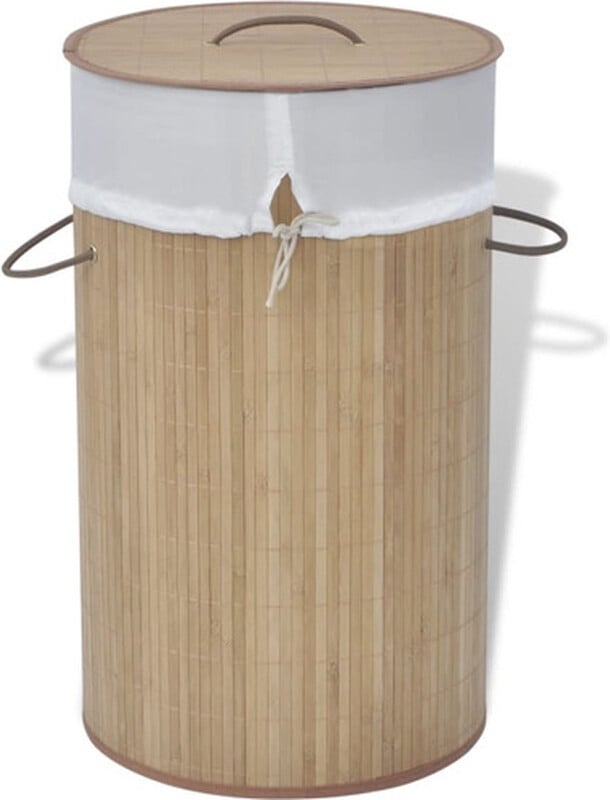 vidaXL Wasmand rond bamboe natuurlijk