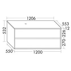 Burgbad Konsole +Waschtischunterschrank Uomo Preisgruppe 2 Sandstein Solid Matt/Feinstein Beton SHQB121RF7462A0390