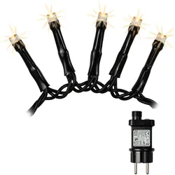 Hellum, Lichterkette, Led Lichterkette aussen Cluster I 5,74m 288 LED Cluster Lichterkette warmweiss mit Timer I Stro (5.74 m)