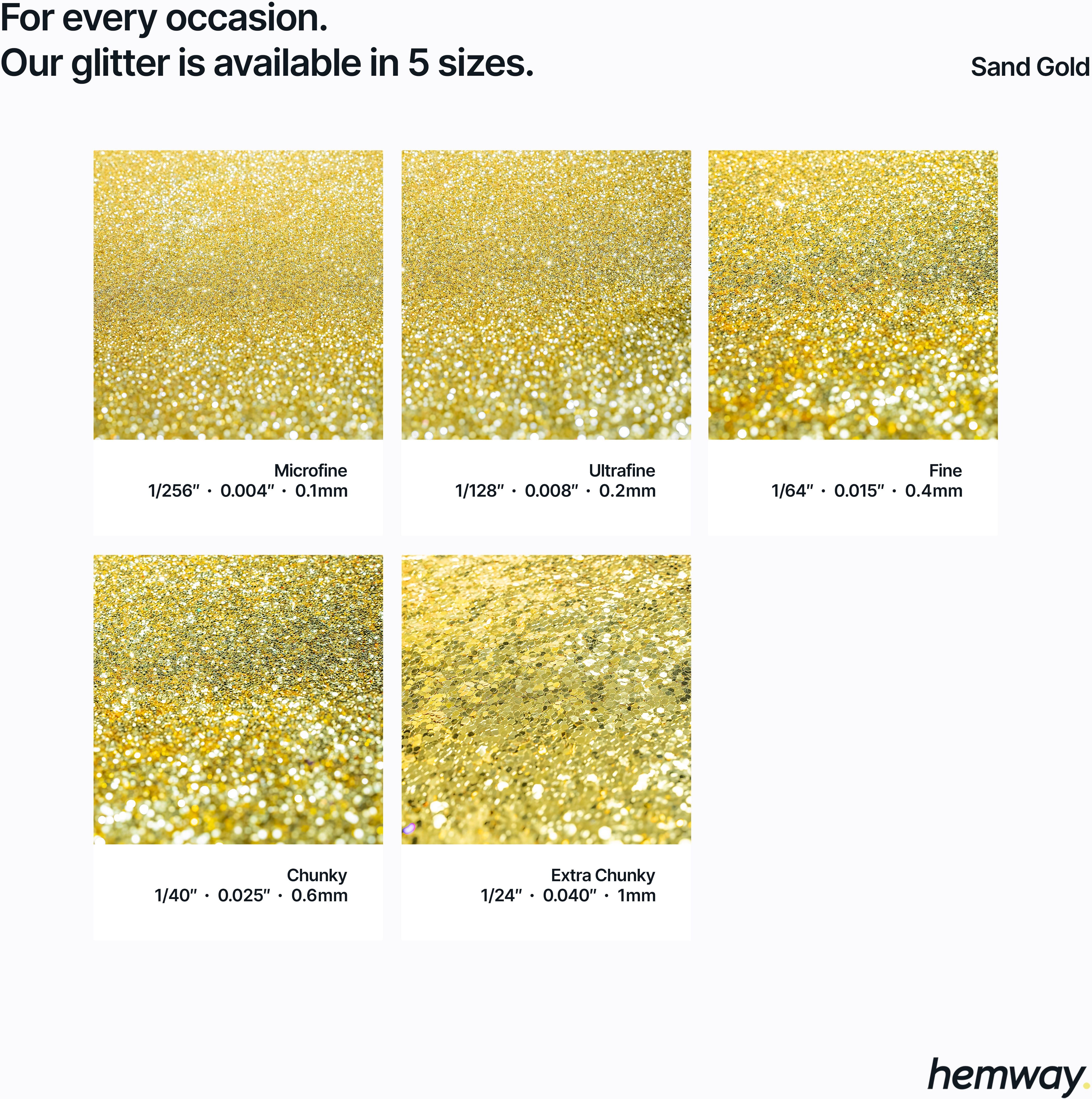 Hemway Automotive Glitter 100g / 3.5oz   Sand Gold   Metal Flake Custom Spray Painting - Sand Gold - Fine 100g