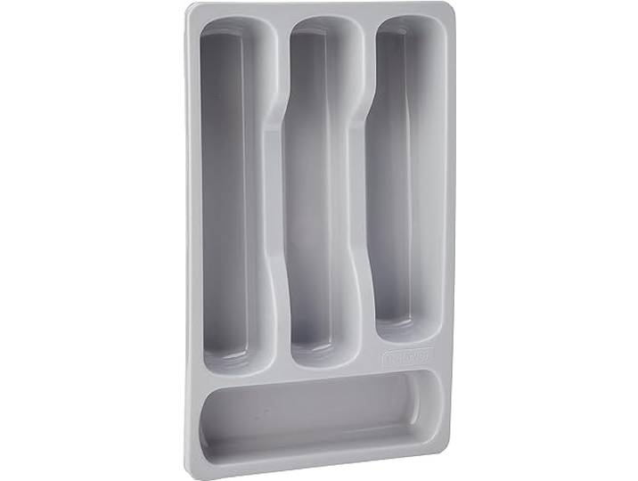 Curver Range Couverts pour Tiroir de Cuisine - 4 Compartiments - 33 x 20 x 6 cm - Gris