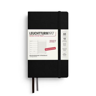 Wochenkalender & Notizbuch Pocket (A6) 2027, Schwarz, Deutsch