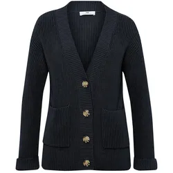 Strickjacke V-Ausschnitt Peter Hahn blau, 38