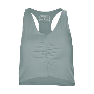 Funktionstop KILLTEC "KOS 170 WMN TP", Damen, Gr. 46, grau (graugrün), Obermaterial: 80% Polyester, 20% Elasthan, Tops, Atmungsaktiv, schnelltrocknend, Comfort-Stretch, herausnehmbare Pads