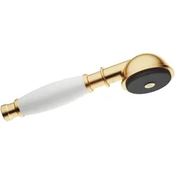 Dornbracht Madison Handbrause 28002970-28 Metall, Porzellangriff weiß, messing gebürstet
