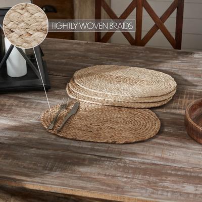 VHC Brands Natural Jute Placemat Set of 4 10x15