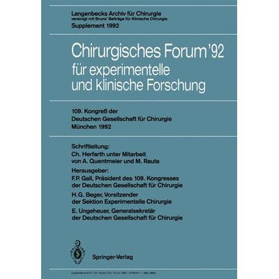 Chirurgisches Forum ’92 für experimentelle und klinische Forschung, Taschenbuch von , Springer Berlin, 978-3-540-55312-0