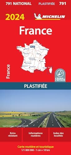 Michelin Frankreich 2024 (plastifiziert): Straßen- und Tourismuskarte 1:1.000.000 Autoren (MICHELIN Nationalkarten) - Preis vom 17.10.2026 19:25:27 h