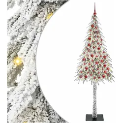 vidaXL, Weihnachtsbaum, Levke (mit LEDs &roten Kugeln) (210 cm)
