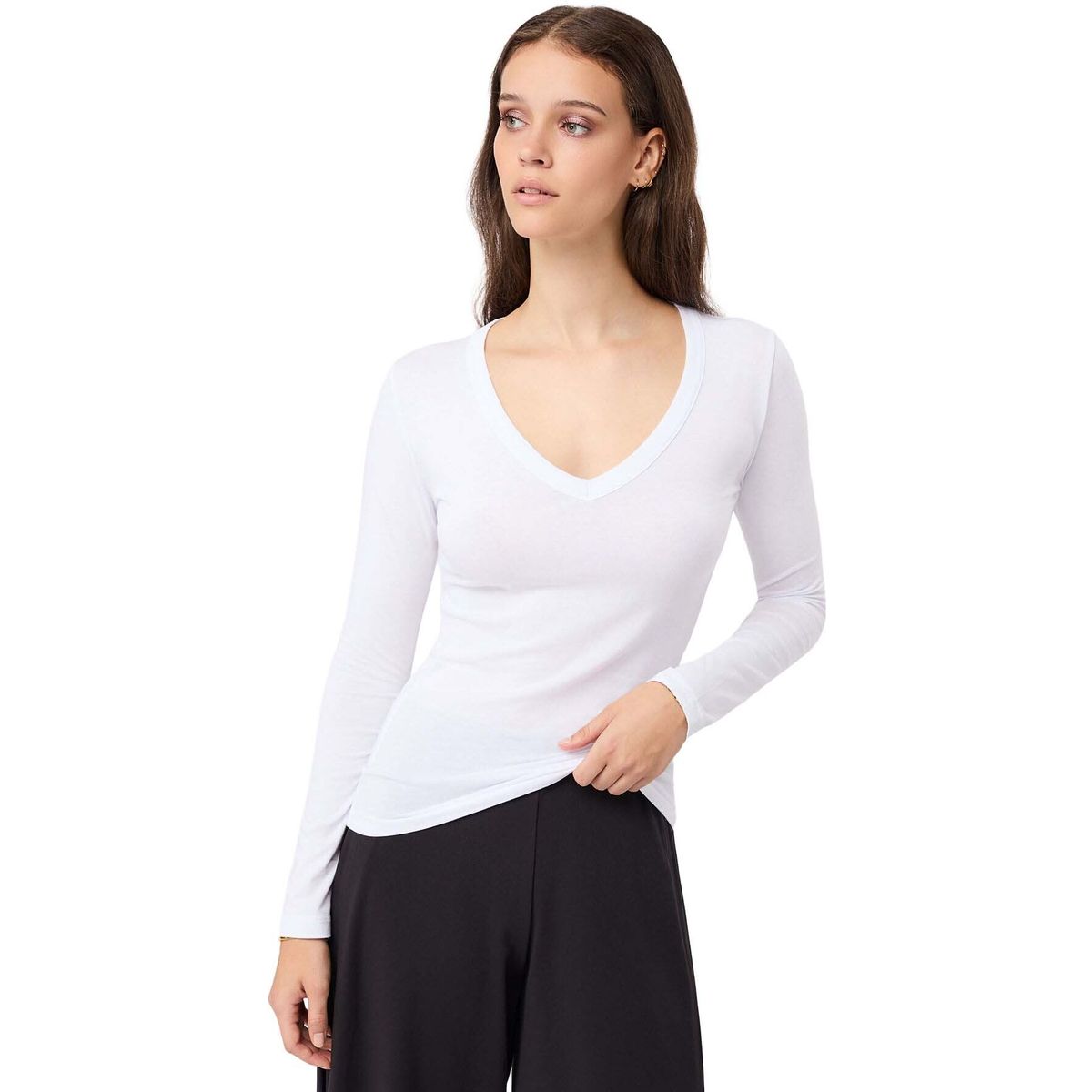 Mandala Slim V-neck white L SH15JE18-Slim-V-Neck-white-L