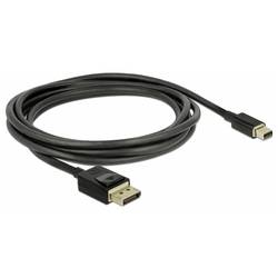 Delock Mini-DisplayPort / DisplayPort Anschlusskabel Mini DisplayPort Stecker, DisplayPort Stecker 2 m Schwarz 84928 vergoldete Steckkontakte, verdrillt,