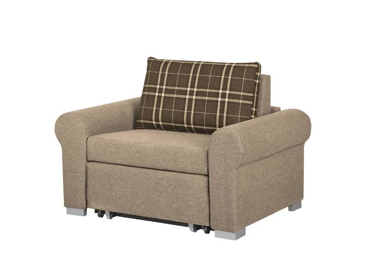 Schlafsessel Basic Country Beige/Beige Webstoff Mueni / Webstoff Logan 125 x 90 x 90cm