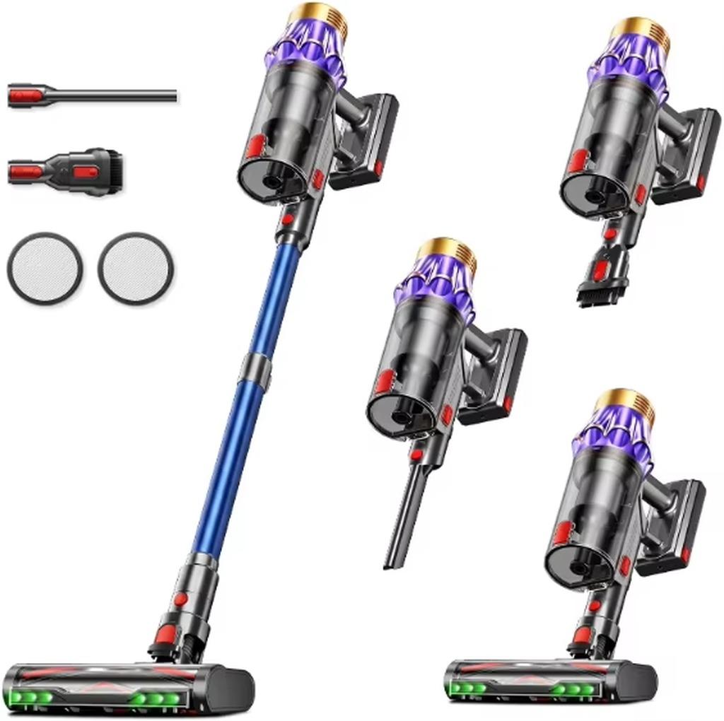 Kabelloser Staubsauger - M9/Y9 - 80.000 Pa - 850 W - 90 Min. Laufzeit - HEPA-Filter - LCD-Display - Blau