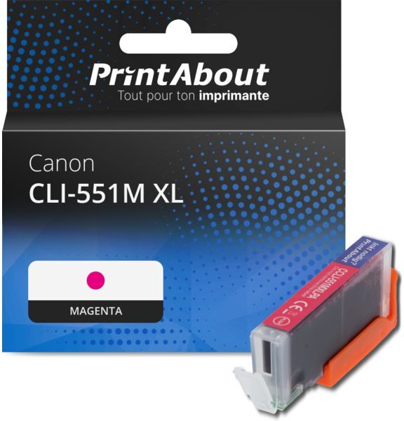 Cartouche PrintAbout compatible pour Canon CLI-551M XL - Magenta - Grande capacité