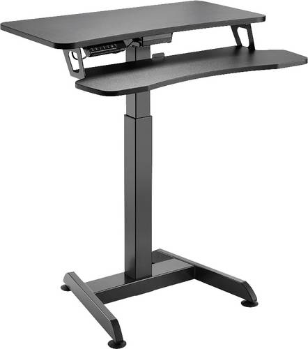 LogiLink Stehtisch EO0014 Schwarz EO0014 Farbe der Tischplatte: Schwarz elektrisch höhenverstellbar, ergonomisch, Tastaturablage (ausziehbar) max.
