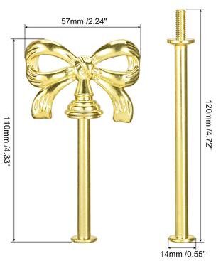 Unique Cake Tray Stand Handle Plate Hardware Fitting, 3-tiers Bow-knot