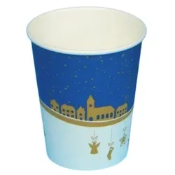 Pack4Food24 1500 Bio Weihnachtsbecher Glühwein to go Becher Papier mit 200ml/0,2l Eichstrich