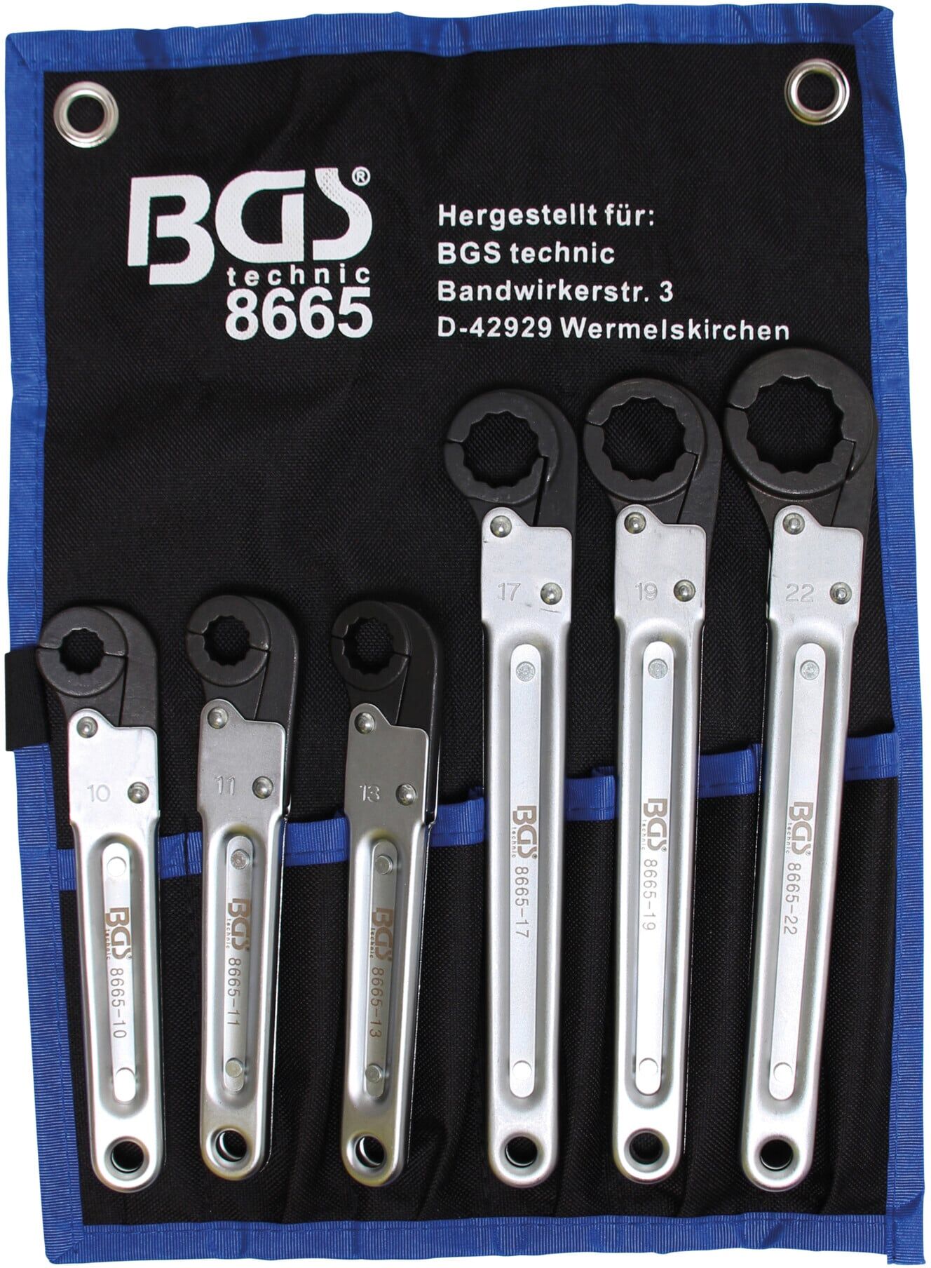BGS Leitungs-Ratschenschlüssel-Satz 6 teilig ; BGS technic (8665)