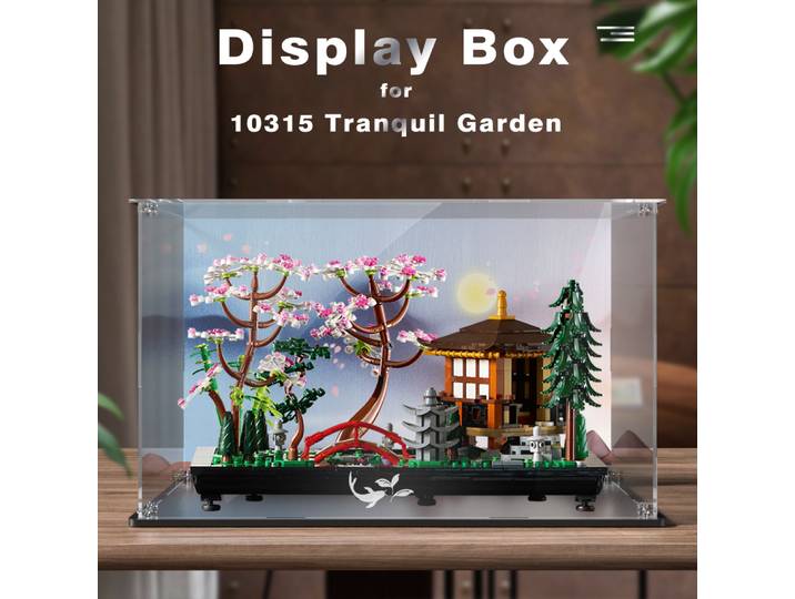 Boîte d'affichage en acrylique pour Lego Brick 10315, vitrine transparente anti-poussière pour jardin Tranquil (ensemble Lego non inclus)