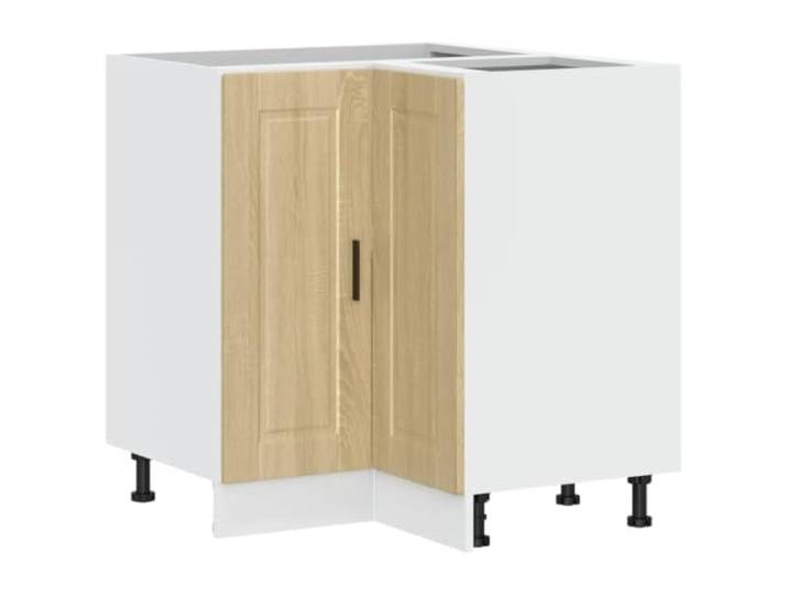 Helloshop26 Porto Eckschrank für die Küche, 75,5 x 75,5 x 81,5 cm, großer Stauraum, praktisch, zeitgenössischer Stil, aus Eichenholz, Sonoma 02_0050295
