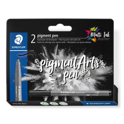 STAEDTLER Fasermaler pigment pen mit Rundspitze, intensiv schwarz 2er Set
