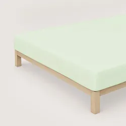Schlafgut Spannbetttuch Pure aus Bio Baumwolle 90x190 - 100x220 cm | green-light - grün