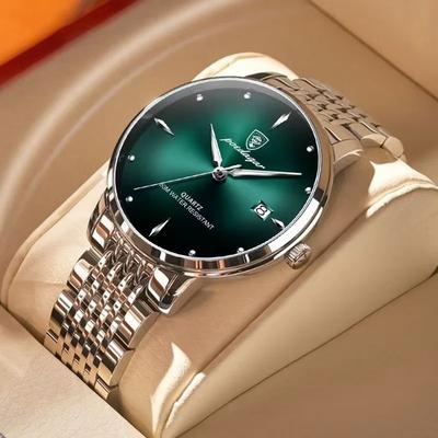 Inspire Select POEDAGAR Smart Casual Waterproof Stainless Steel Men's Quartz Watch green