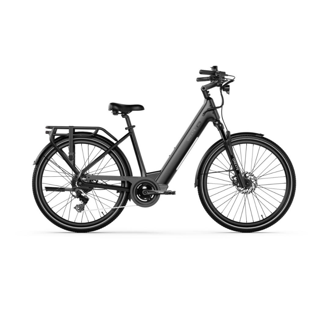 QREATE City Pro - E-Bike - Niedriger Einstieg - 27.5 Zoll - 250W-Motor - 8 Gänge - 100 km Reichweite - Hydraulische Scheibenbremsen - Schwarz