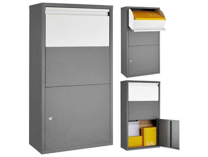 Boîte à colis Fortress avec clapet de sécurité 44 x 22 x 82 cm - gris anthracite