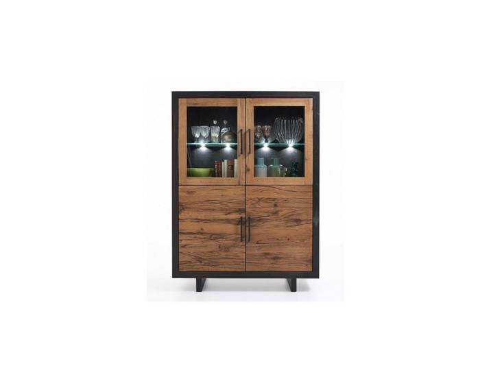 Kawola Highboard Gona Anthrazit Holz, 130x180x50 cm, Kleinmöbel, Kommoden, Highboards
