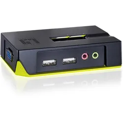 LevelOne KVM-0221 2-Port USB VGA KVM Switch, audio support
