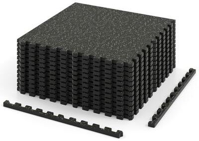 Costway 0.79 inch Thick Rubber Top Exercise Mat 48 Sq Ft with Boarders