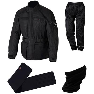 Motorradkombi NERVE "NERVE Set" Gr. XXL, schwarz, Overalls, XXL, N-Gr, Obermaterial: 100% Polyester. Innenseite: 100% Polyester
