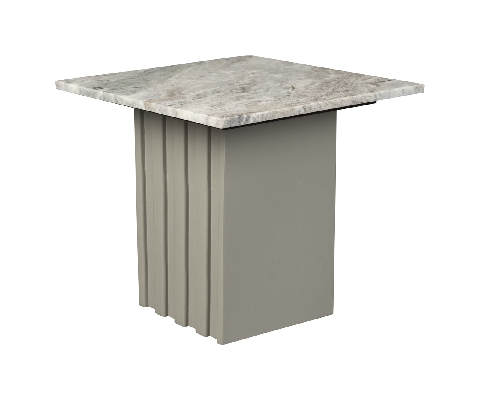 Dutchbone Bijzettafel Clayton Marmer Grijs Vierkant Breedte: 40 cm