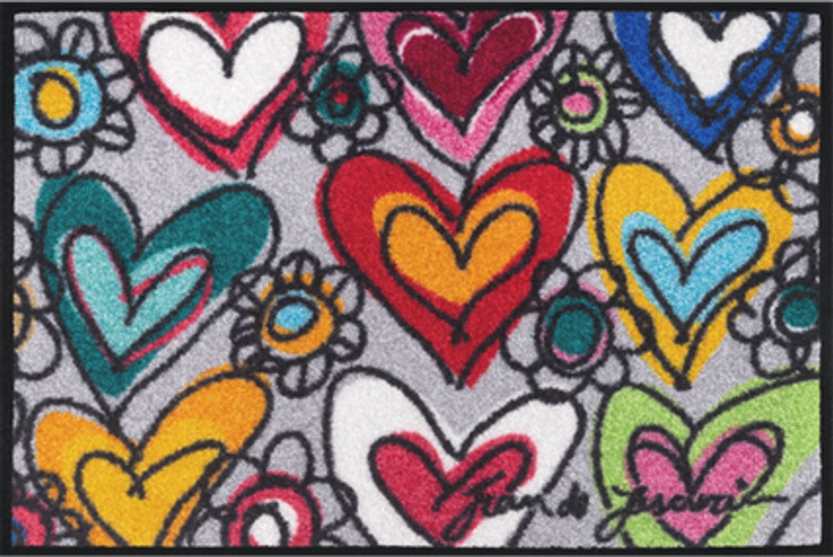 Kleen-Tex Wash+Dry Design Wasbare Deurmat - With Love - 40 x 60 cm