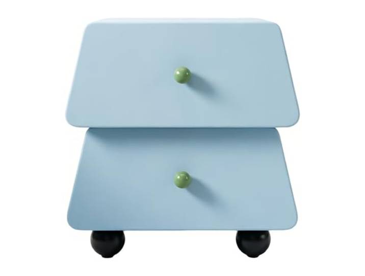 Vielseitig Nachttisch trapezförmigen Schubladen und kugelförmigen Griffen For Schlafzimmer(Blue,Mittel)