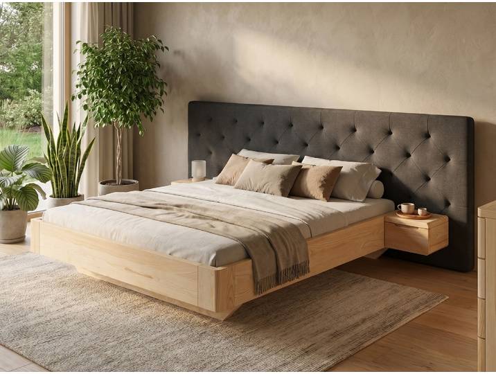 Bett „Clarissa“ Esche 200 x 190 cm Massivholz Esche