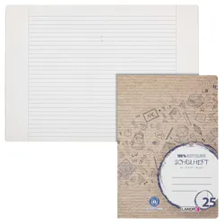 herlitz Schulhefte Recycling liniert mit Rand, DIN A4, 16 Seiten