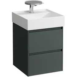 Laufen Waschtischunterbau LANI, verkehrsgrau, 448x437x515 mm, 2 Schubladen, integrierte Griffleiste mit Vollauszug und Soft-Close-Funktion