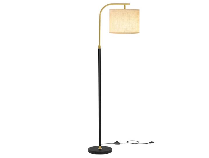 Lampadaire arc réglable en hauteur avec interrupteur au pied noir