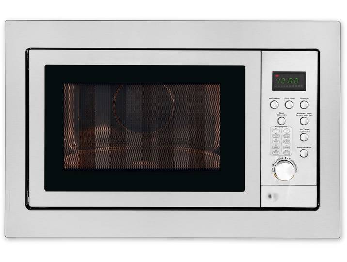EXQUISIT Einbau-Mikrowelle EMW 2539.1 HI , silber (edelstahl), Mikrowellen, Auftauen,Aufwärmen,Grillen o.backen mit Heißluft-alles möglich, Einbau-Mikrowelle