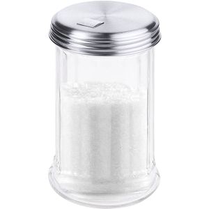 Contacto Zuckerstreuer 1422/301, mit Klappdeckel, für Kristallzucker, aus Glas mit Edelstahlverschluss, 300 ml