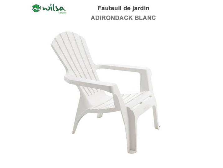 Fauteuil Adirondack résine polypropylène Wilsa Garden - Blanc - 1 Fauteuil Adirondack