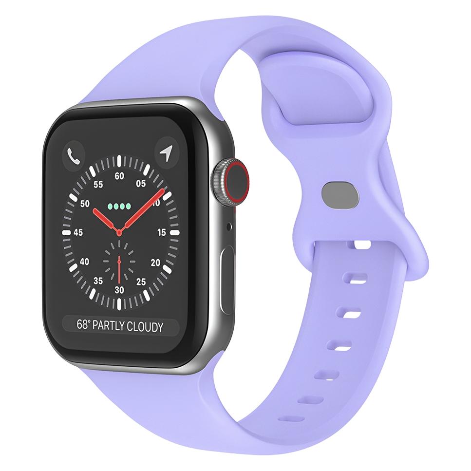 Techsuit - Watchband (W031) - Apple Watch 1/2/3/4/5/6/7/8/9/10/SE/SE 2 (38/40/41/42mm) - Purple (Silicone) (56341749)